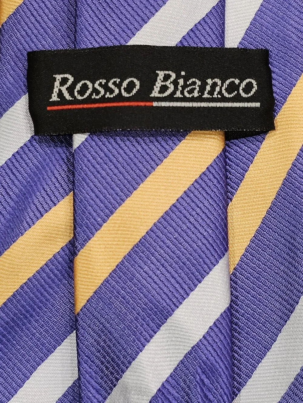 Rosso Bianco Striped Purple, White And Gold Tie